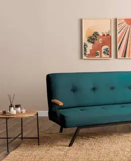 Trojmístná rozkládací pohovka Zven - Petrol Green