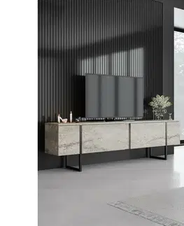 Televizní stolek Luxe Travertine and Black