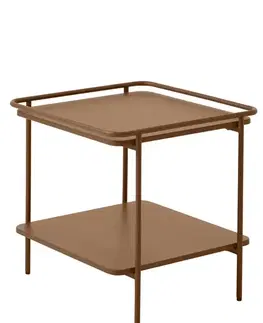 Estila Příruční stolek Koge, terakotový kov, 45 cm