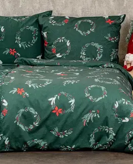 4Home Vánoční bavlněné povlečení Poinsettia, 140 x 220 cm, 70 x 90 cm