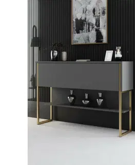Komoda Luxe Anthracite and Gold