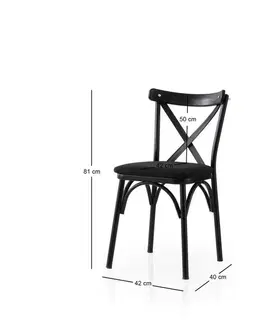 Sada jídelních židlí Ekol Black and Black, 2 ks