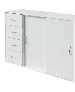 Prádelník 4 zásuvky + 2 dveře 1503 bílý