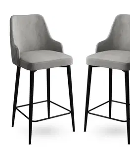 Sada barových židlí Enox Grey and Black, 2 ks, 2 ks