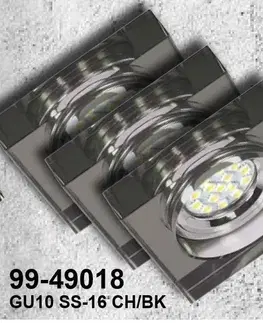 Sada 3 černých čtvercových LED stropních světel SS-16