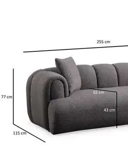 Trojmístná pohovka Puffy 3 Plain - Anthracite