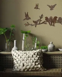 Dekorativní kovový doplněk na zeď Rusty Birds 2