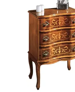 Estila Rustikální luxusní komoda Clasica se třemi šuplíky a vyřezávanými nožičkami 80cm