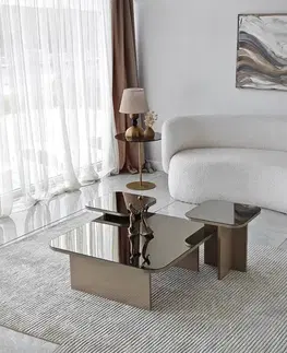 Sada konferenčních stolků Jazz - Beige, Bronze