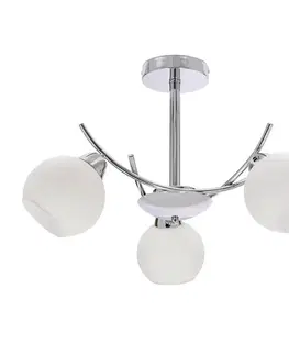 AMOS Chromová závěsná lampa 3x40W E27 bílé stínidlo