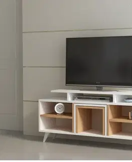 TV stěna / Sestava pod TV Kutay - White, Teak