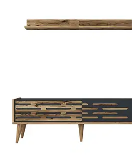 TV stěna / Sestava pod TV Valensiya 140 - Walnut, Anthracite