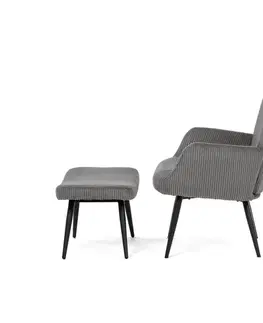 Relaxační křeslo s podnožkou L7285 GREY6, šedá