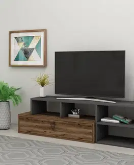 TV stolek Duru - Light Walnut, Anthracite