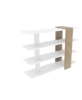 Knihovna Nur - White, Walnut