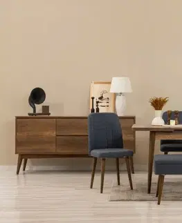 Set s rozkládacím stolem, židlemi a konzolou (7 kusů) Vina 03 1048 - Walnut, Dark Blue