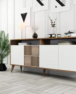 Konzolový stolek Milan - Walnut, White