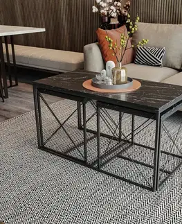 Sada konferenčních stolků Defne - Black Marble