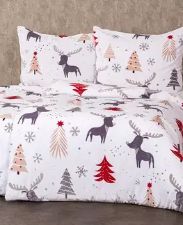 4Home Povlečení Cute reindeer mikroflanel, 140 x 200 cm, 70 x 90 cm
