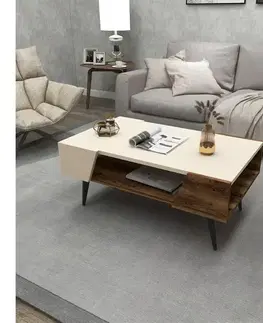 Konferenční stolek Aren Beige and Light Walnut