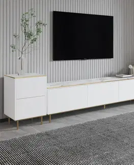 TV stěna / Sestava pod TV Imaj - Marble, White