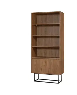 Knihovna Rea Black and Walnut
