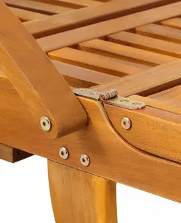 Zahradní lehátko polohovací D2328 akácie Dekorhome