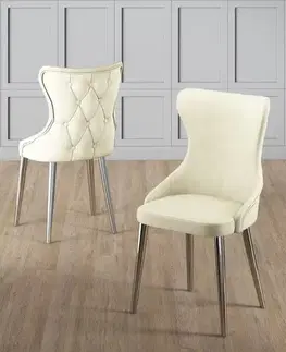 Sada židlí (6 kusů) Alpa - Cream, Chrome