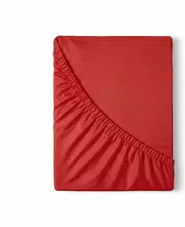 Kvalitex Saténové prostěradlo s gumou červená, 100 x 200 cm