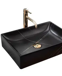 Umyvadlo na desku REA Inga Black Marble Mat REA-U8006