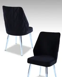 Sada židlí (4 kusy) Pufi - Black, Chrome
