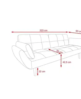 Rozkládací sofa Thalia, šedá