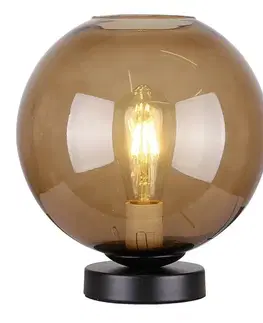 Noční světlo hnědé sklo 60W E27 kulaté