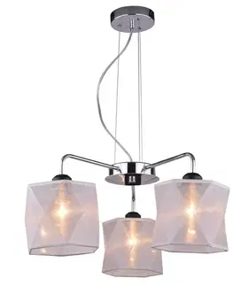 Chromová stropní závěsná lampa, nastavitelná, 3x40W, Nosja