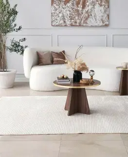 Konferenční stolek Mushroom - Gold, Walnut v2