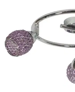 Průhledná spirálová stropní lampa g9 fialová