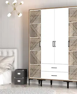 Šatní skříň Kumsal PTP - Walnut, White