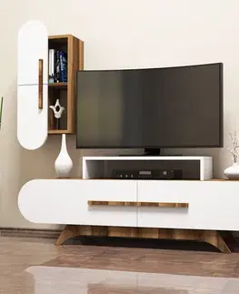 TV stěna / Sestava pod TV Rose S - Walnut, White