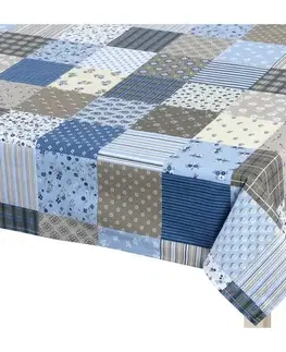 Bellatex Ubrus Adéla Patchwork modrá, 120 x 140 cm, 120 x 140 cm