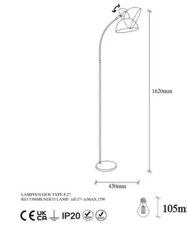 Stojací lampa Varzan - 10855, černá