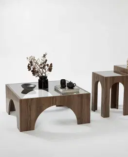 Konferenční stolek Seine - Transparent, Walnut