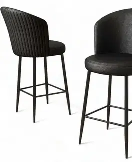 Sada barových židlí Uras Black and Black, 2 ks, 2 ks