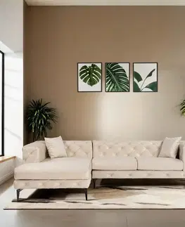 Rohová sedací souprava Como Eco Left - Beige, Black