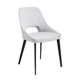 Estila Stylová šedá židle Vita Naturale šedá s černými matnými nožičkami 81cm