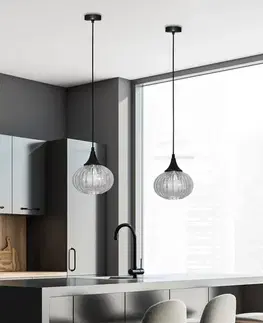 Černo-průhledná závěsná lampa Exeter Ledea 145 mm