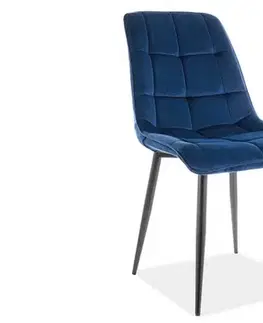 Signal Jídelní židle CHIC VELVET | černé nohy Barva: Granátová / Bluvel 86