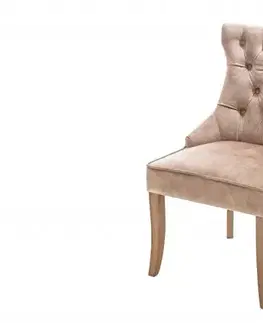 Estila Stylová židle Torino s Chesterfield prošíváním se sametovým potahem hnědé barvy s klepadlem 96cm