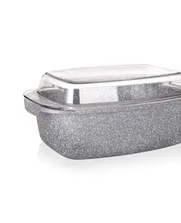 Banquet Pekáč s nepřilnavým povrchem GRANITE 32,5 x 21 x 11 cm, 5,7 l, se skleněnou poklicí 