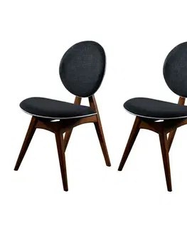 Sada jídelních židlí Touch Anthracite and Walnut, 2 ks