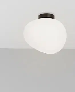 Stropní lampa STONES inspirovaná kamenem - designová stropní lampa s 30cm mléčným stínidlem - osvětlení obývacího pokoje a chodby E27